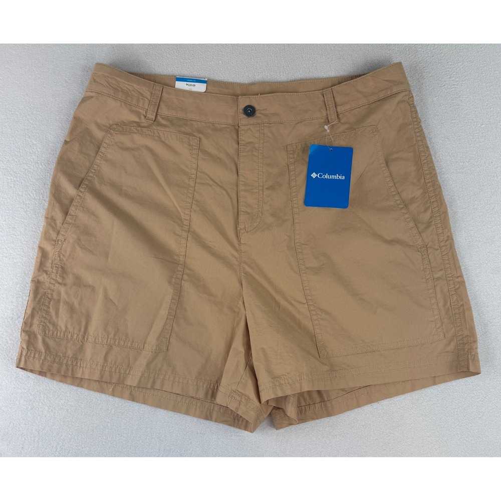 Columbia Holly Hideaway Washed Out Shorts Womens 16 Tan Khaki‎ Cotton AL5959-262